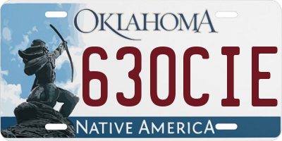 OK license plate 630CIE