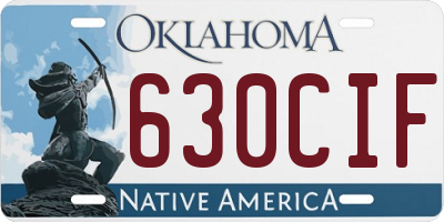 OK license plate 630CIF