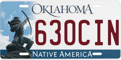 OK license plate 630CIN