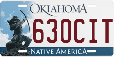 OK license plate 630CIT