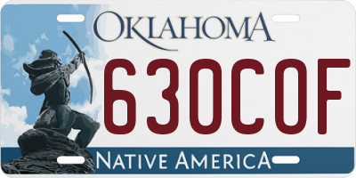 OK license plate 630COF