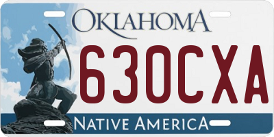 OK license plate 630CXA