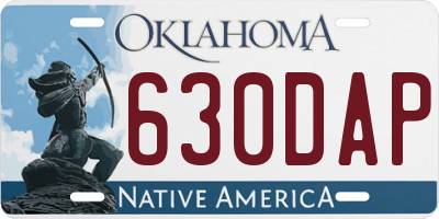 OK license plate 630DAP