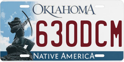 OK license plate 630DCM