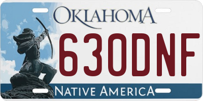 OK license plate 630DNF