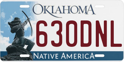 OK license plate 630DNL