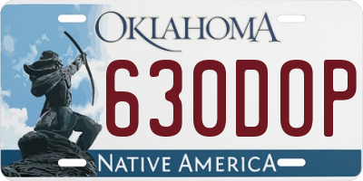 OK license plate 630DOP