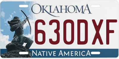 OK license plate 630DXF