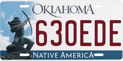 OK license plate 630EDE