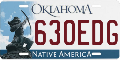 OK license plate 630EDG