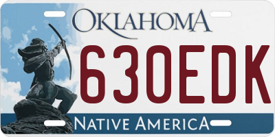 OK license plate 630EDK