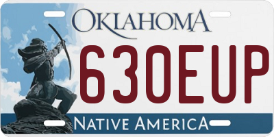OK license plate 630EUP