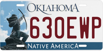 OK license plate 630EWP