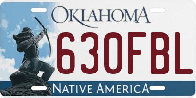 OK license plate 630FBL
