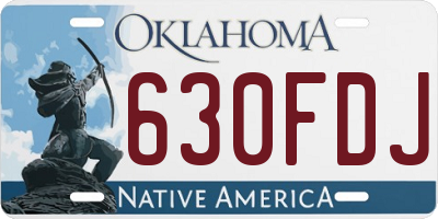 OK license plate 630FDJ