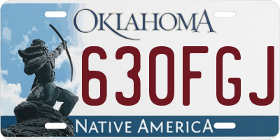 OK license plate 630FGJ