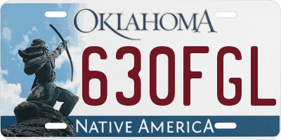 OK license plate 630FGL