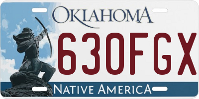 OK license plate 630FGX
