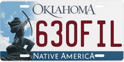 OK license plate 630FIL