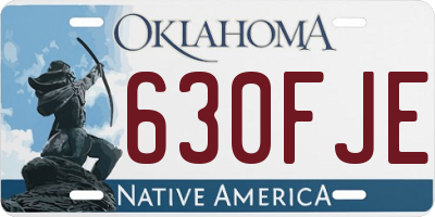 OK license plate 630FJE