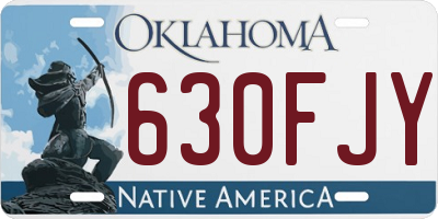 OK license plate 630FJY