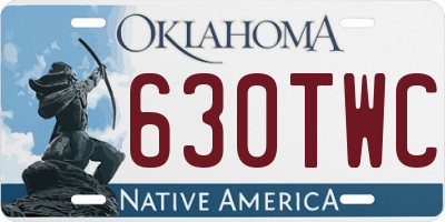OK license plate 630TWC