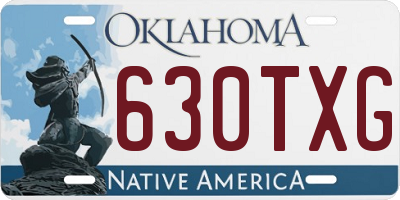 OK license plate 630TXG