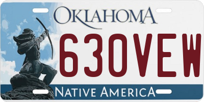OK license plate 630VEW