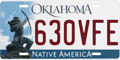 OK license plate 630VFE