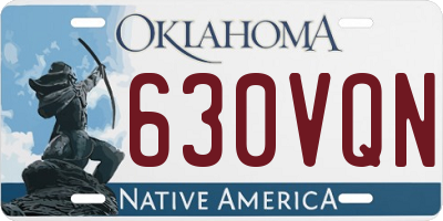 OK license plate 630VQN