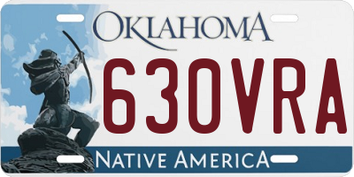OK license plate 630VRA