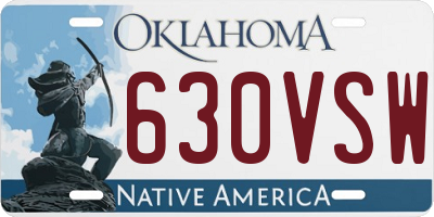 OK license plate 630VSW