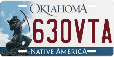 OK license plate 630VTA