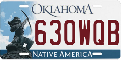 OK license plate 630WQB