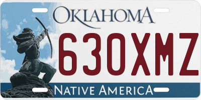 OK license plate 630XMZ