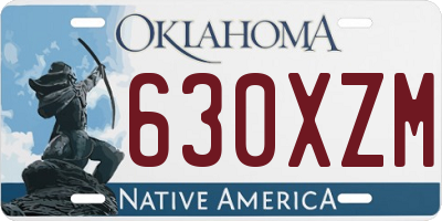 OK license plate 630XZM
