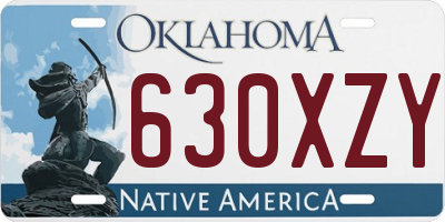 OK license plate 630XZY