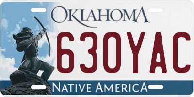 OK license plate 630YAC
