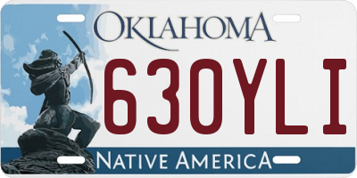 OK license plate 630YLI