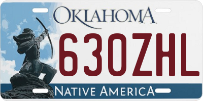 OK license plate 630ZHL