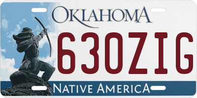 OK license plate 630ZIG