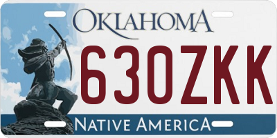 OK license plate 630ZKK