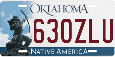 OK license plate 630ZLU