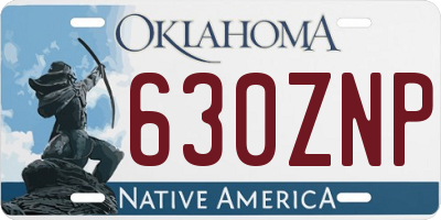 OK license plate 630ZNP