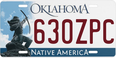 OK license plate 630ZPC