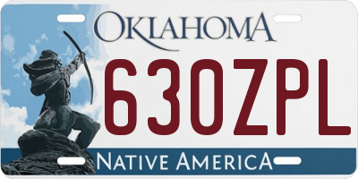OK license plate 630ZPL