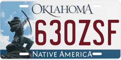 OK license plate 630ZSF