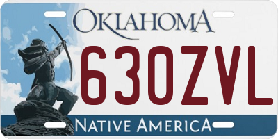 OK license plate 630ZVL