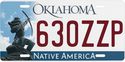 OK license plate 630ZZP