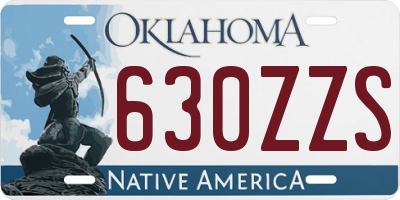 OK license plate 630ZZS